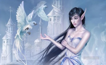 ファンタジー Painting - 面白い妖精アジアのファンタジー